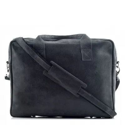 Torba na laptopa skórzana czarna BV82 - 2