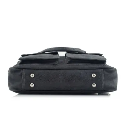 Torba na laptopa skórzana czarna BV82 - 7