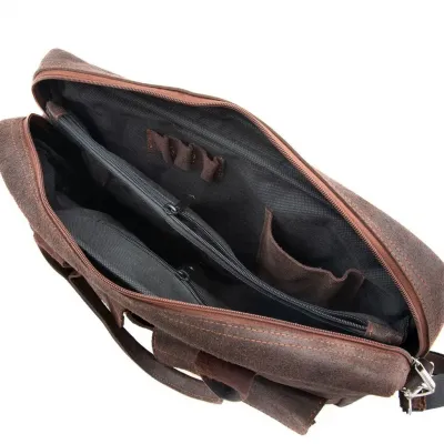 Torba na laptopa męska brązowa BV82 - 5