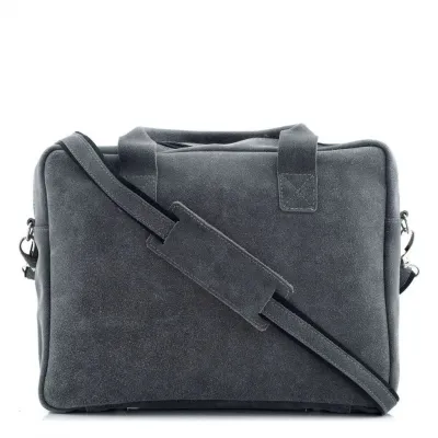 Torba na laptopa skórzana szara BV82 - 2