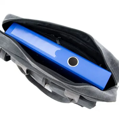 Torba na laptopa skórzana szara BV82 - 6