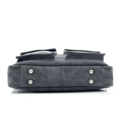 Torba na laptopa skórzana szara BV82 - 7