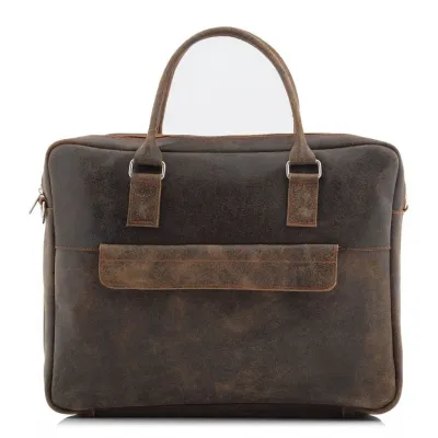 Torba vintage skórzana męska beżowa BV80 - 1