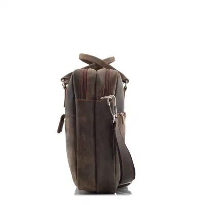 Torba vintage skórzana męska beżowa BV80 - 2