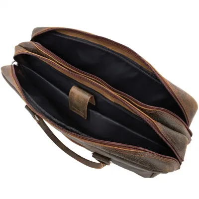 Torba vintage skórzana męska beżowa BV80 - 6