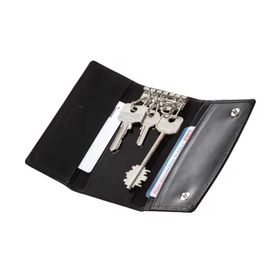 Etui na klucze skórzane czarne BK71 - 1