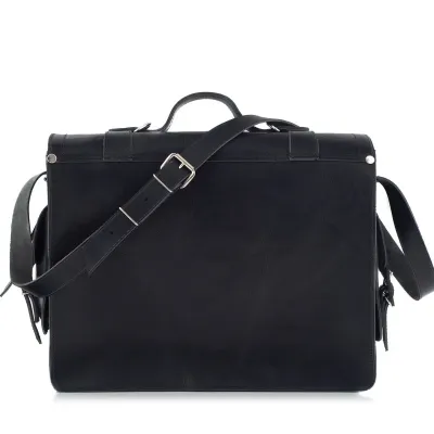 Torba i tornister skórzany vintage 2w1 czarny BR91 - 5