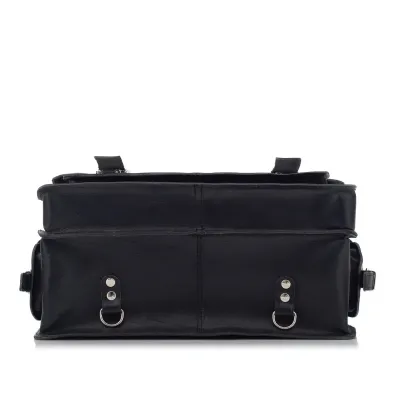 Torba i tornister skórzany vintage 2w1 czarny BR91 - 6