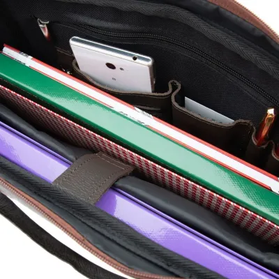 Brązowa torba na laptopa skórzana BVL92 - 7