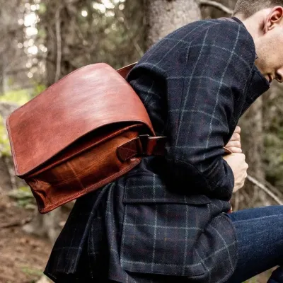 Torba męska skórzana na ramię brązowa Outlander BH73 - 2