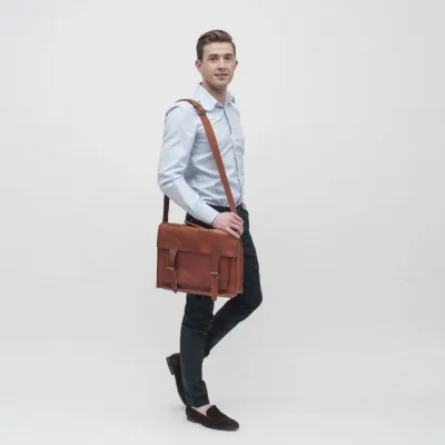 Torba męska ze skóry naturalnej brązowa Outlander BH75 - 2