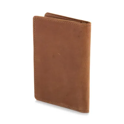 Portfel Slim Wallet na dokumenty i karty męski jasnobrązowy ZC02 - 4