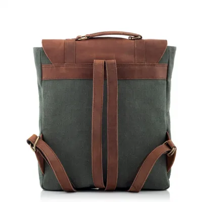 Plecak męski skóra canvas zielony Forester BT31 - 3