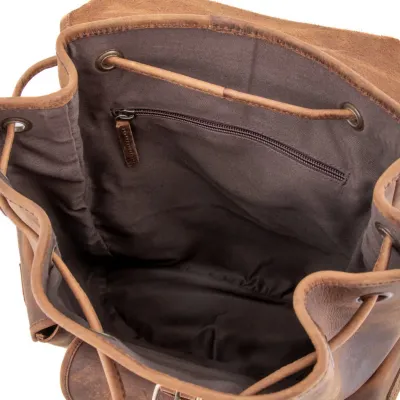 Skórzany męski plecak vintage brązowy Outlander BT33 - 6