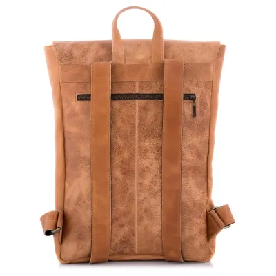 Skórzany Plecak Na Laptopa Vintage Brązowy Outlander BM91 - 3
