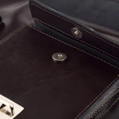 Brązowa Torba Skórzana do Pracy Lakierowana BVG45 - 7