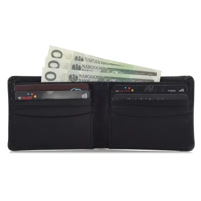 Portfel Slim Wallet na Karty Skóra Jucht Czarny BW38 - 4