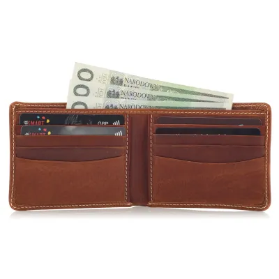 Portfel Slim Wallet na Karty Skóra Jucht Brązowy BW38 - 4