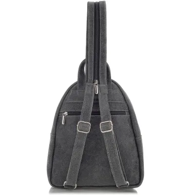 Mały Plecak Damski Skóra Zamsz Vintage Szary BV10 - 4