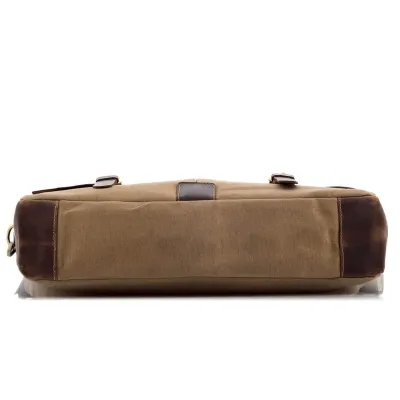 Torba Vintage Skórzano Płócienna na Laptopa 15,6 Beż Forester BF91 - 9