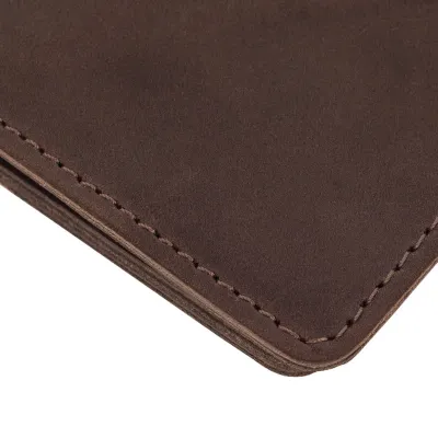 Skórzany Portfel Męski Slim Wallet Vintage Ciemnobrązowy BW05 - 4