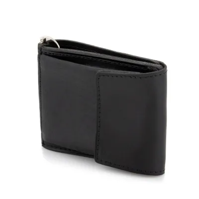 Portfel Skórzany Slim Wallet z Klipsem Banknotówka Jucht Czarny BW68 - 3
