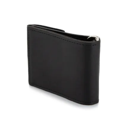 Portfel Skórzany Slim Wallet z Klipsem Banknotówka Jucht Czarny BW68 - 4