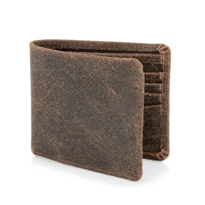 Mały Portfel Slim Wallet na Karty Zamszowy Brąz BW38 - 2