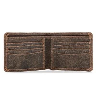 Mały Portfel Slim Wallet na Karty Zamszowy Brąz BW38 - 5