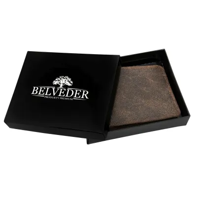 Mały Portfel Slim Wallet na Karty Zamszowy Brąz BW38 - 7