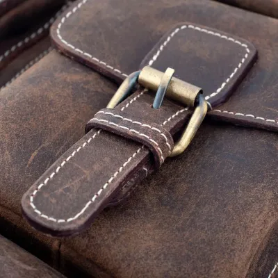 Brązowy Plecak Skórzany Męski na Laptopa Outlander VL7 - 7