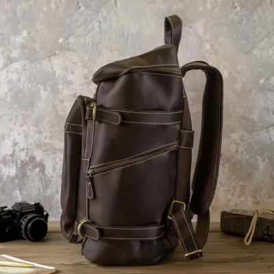 Ciemnobrązowy Plecak Skóra Naturalna Męski Na Laptopa 15" Outlander BL075 - 6