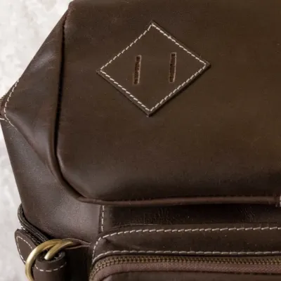 Ciemnobrązowy Plecak Skóra Naturalna Męski Na Laptopa 15" Outlander BL075 - 10