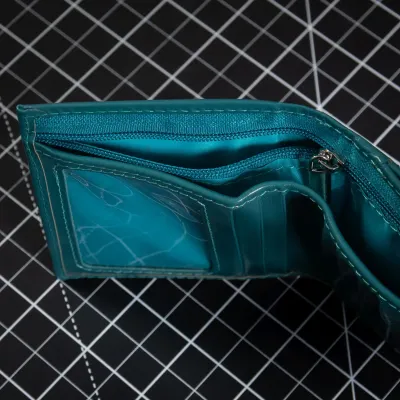 Elegancki Turkusowy Portfel Damski Mały z Portmonetką Skóra Licowa BV014 - 4