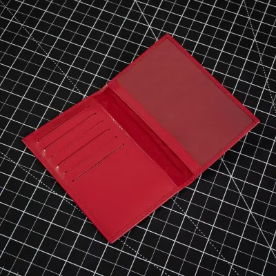 Czerwone Eleganckie Etui Damskie na Karty i Dokumenty BE92 - 3