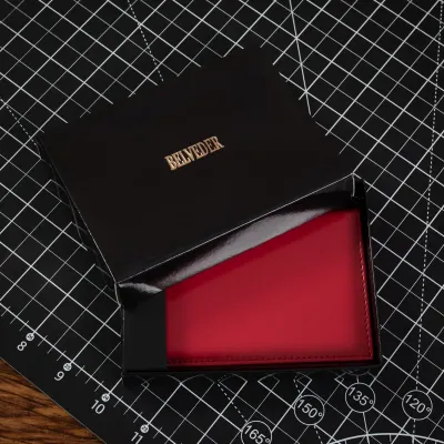 Czerwone Eleganckie Etui Damskie na Karty i Dokumenty BE92 - 7
