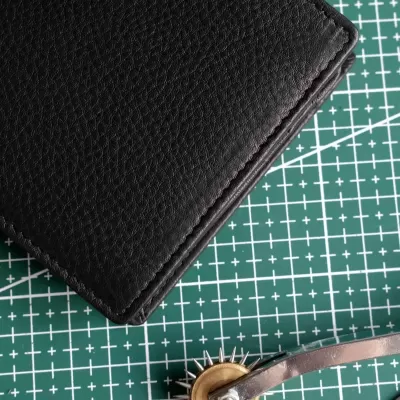 Elegancki czarny duży Portfel Męski z miękkiej Skóry Naturalnej Licowej SH-121 - 4
