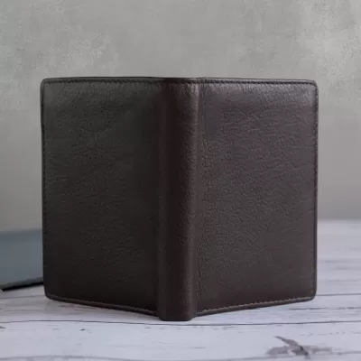 Elegancki Brązowy Portfel Męski Duży ze Skóry Naturalnej Licowej SH-179 - 8