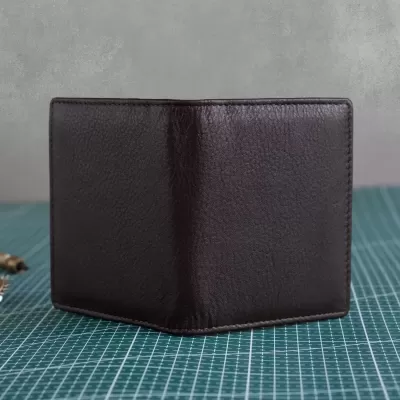 Małe brązowe Eleganckie Etui męskie Skórzane na Karty Kredytowe SH-127 - 7