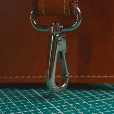 Karmelowa Torba do Pracy na Ramię Vintage Skóra Juchtowa BV41 - 12