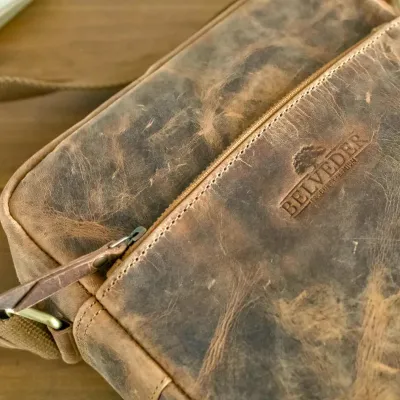 Brązowa Saszetka Męska Na ramię Skóra Naturalna buffalo Vintage CB24 - 3