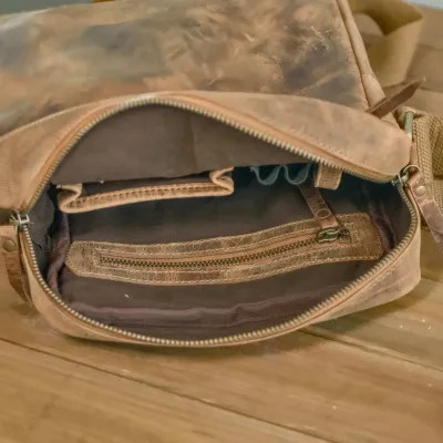 Brązowa Saszetka Męska Na ramię Skóra Naturalna buffalo Vintage CB24 - 7