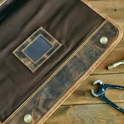 Brązowa Torba Listonoszka Męska z Klapą Skóra Buffalo Vintage LB37 - 12