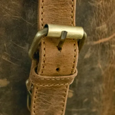 Brązowa Torba do Pracy Męska duża z kieszeniami Skóra Buffalo Vintage MB44 - 12