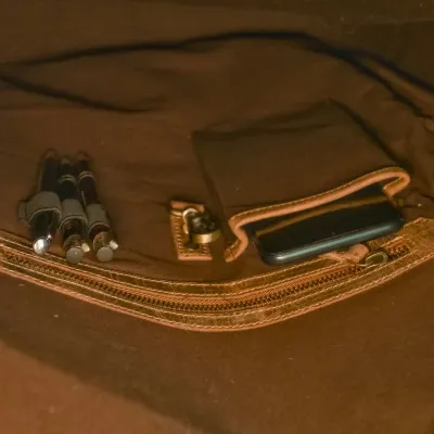 Brązowy Plecak Skórzany na Laptopa 17 cali Vintage Roll-Top BP245 - 10