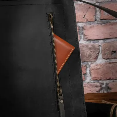 Czarny Elegancki Plecak do Pracy Biura Damski Skórzany na Laptopa 15,6 DR55 - 10