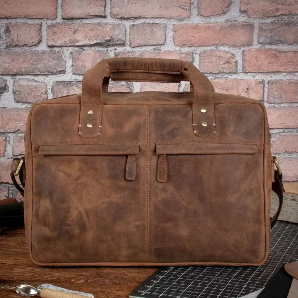brazowa torba meska skora naturalna vintage na laptopa 156 outlander bl131