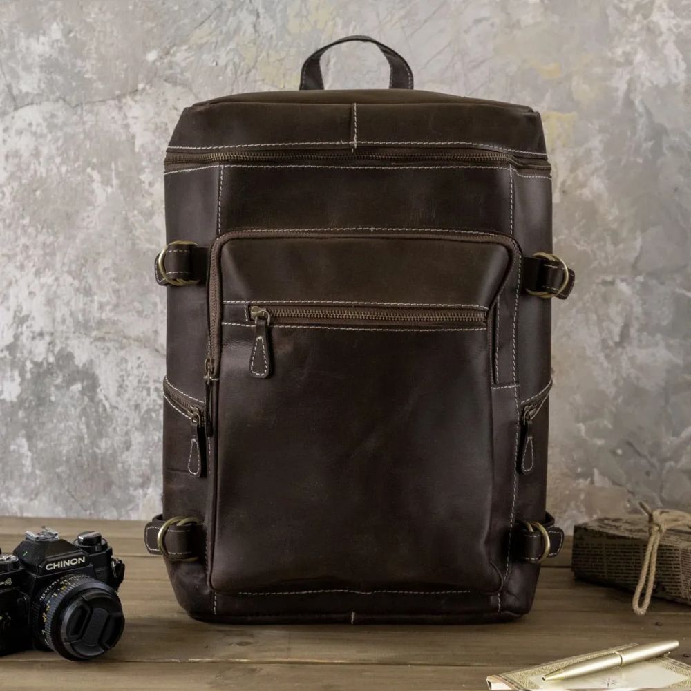 ciemnobrazowy plecak skora naturalna meski na laptopa 15 outlander bl075