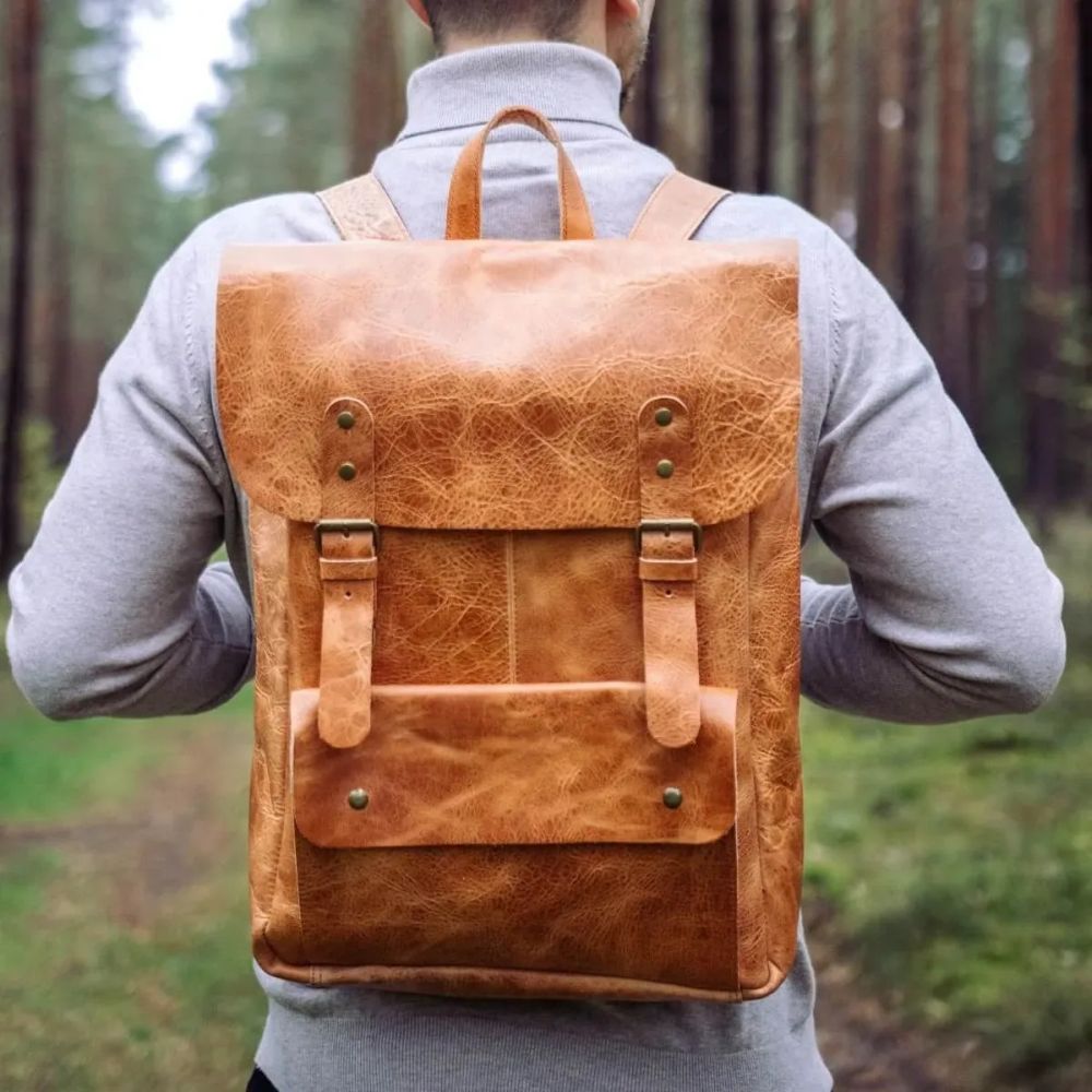 skorzany plecak na laptopa vintage brazowy outlander bm91